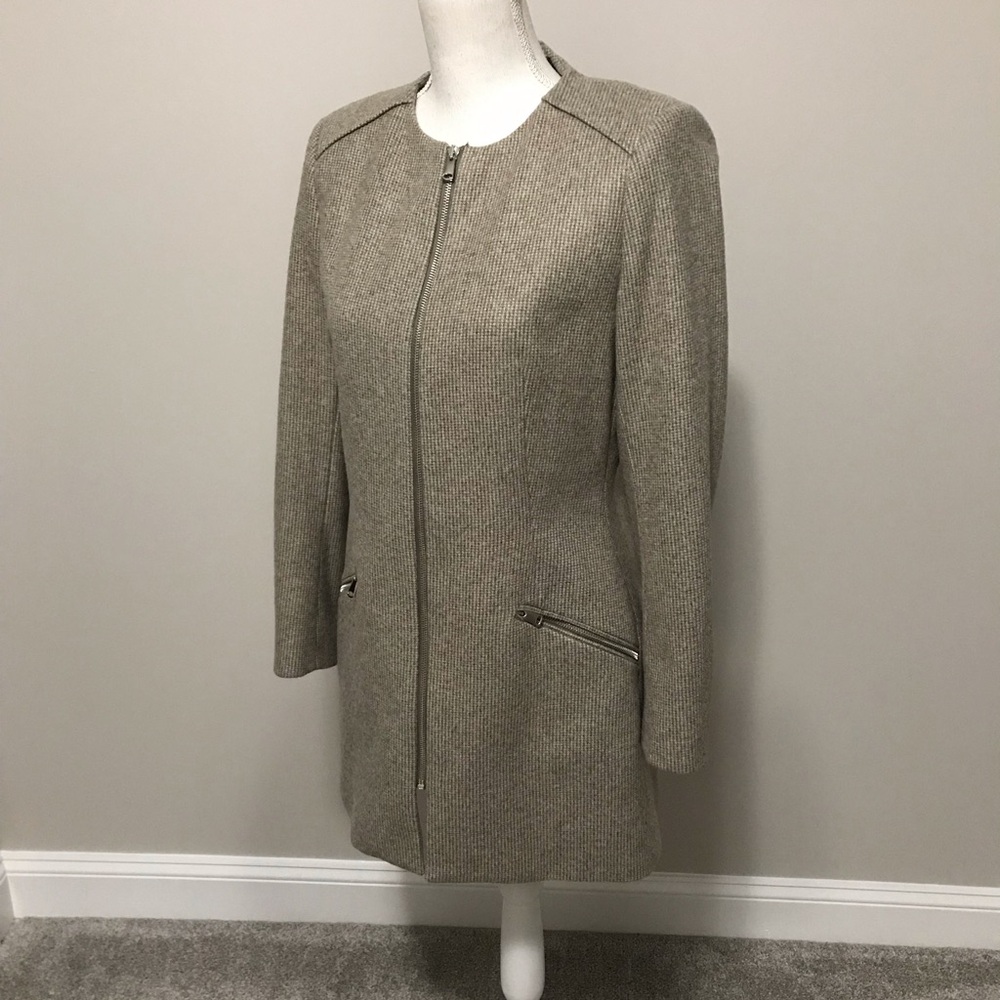 NWT Zara flecked zip front Frock coat - Picture 8 of 16